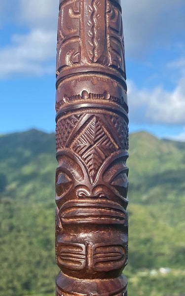 Hoe Mata Tiki (Canoe Paddle) - Cannibal Art