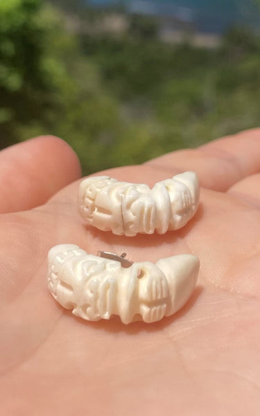 Tiki earrings - Cannibal Art
