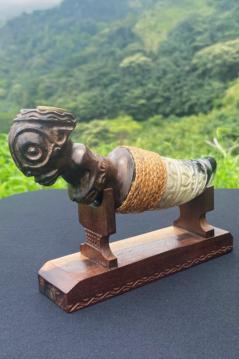 Tiki smoking pipe Cannibal Art