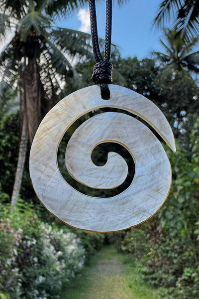 Mother of Pearl Spiral Necklace