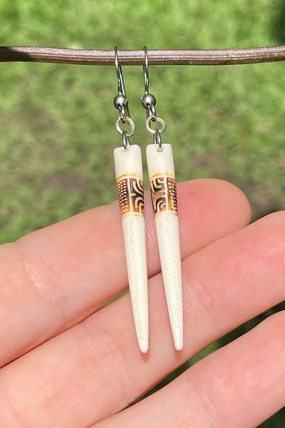 Marquesan Peka Earrings - Cannibal Art