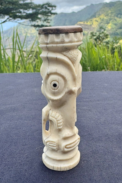 Mini Tiki Sculpture in Bone - Cannibal Art