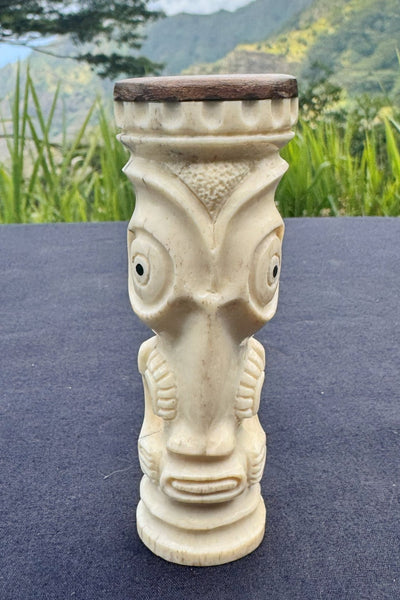 Mini Tiki Sculpture in Bone - Cannibal Art