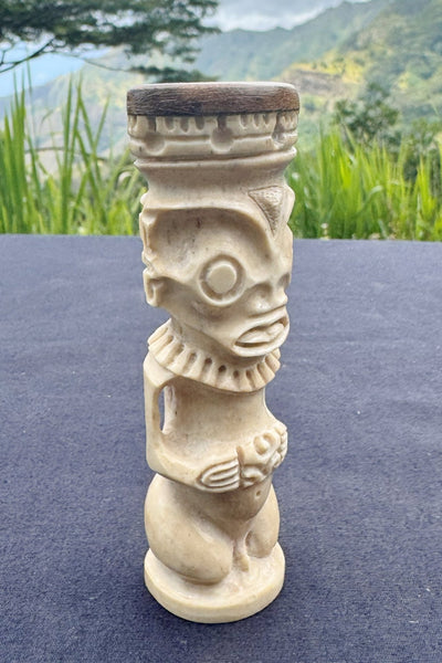 Mini Tiki Sculpture in Bone - Cannibal Art