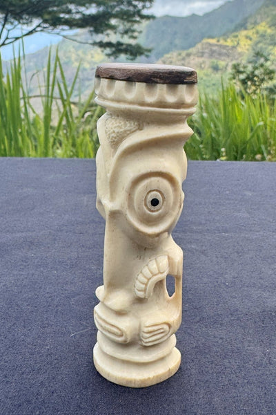 Mini Tiki Sculpture in Bone - Cannibal Art