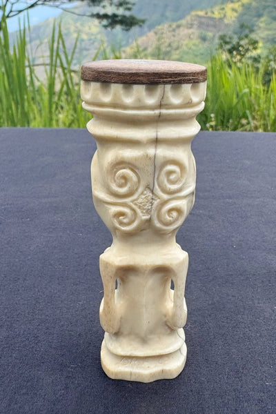 Mini Tiki Sculpture in Bone - Cannibal Art