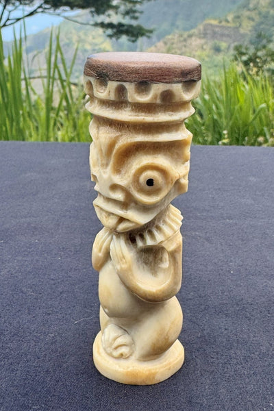 Mini Tiki Sculpture in Bone - Cannibal Art