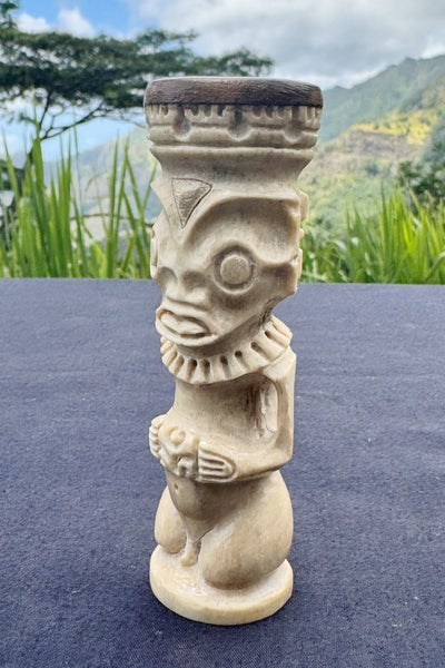 Mini Tiki Sculpture in Bone - Cannibal Art