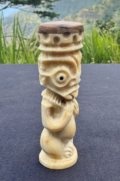 Mini Tiki Sculpture in Bone - Cannibal Art