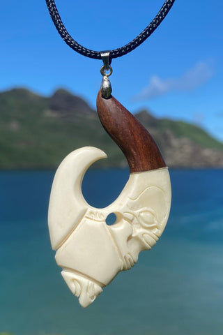 Marquesan tiki hook necklace