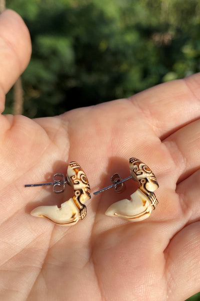Tiki Earrings - Cannibal Art
