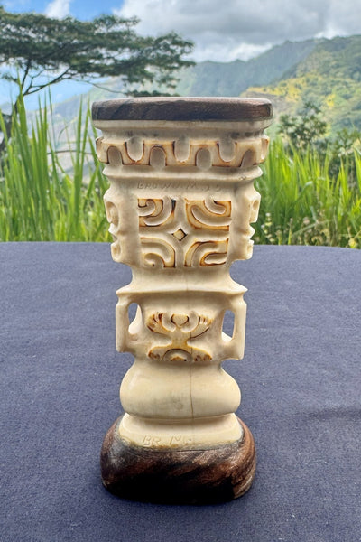 Tiki Sculpture in Bone - Cannibal Art