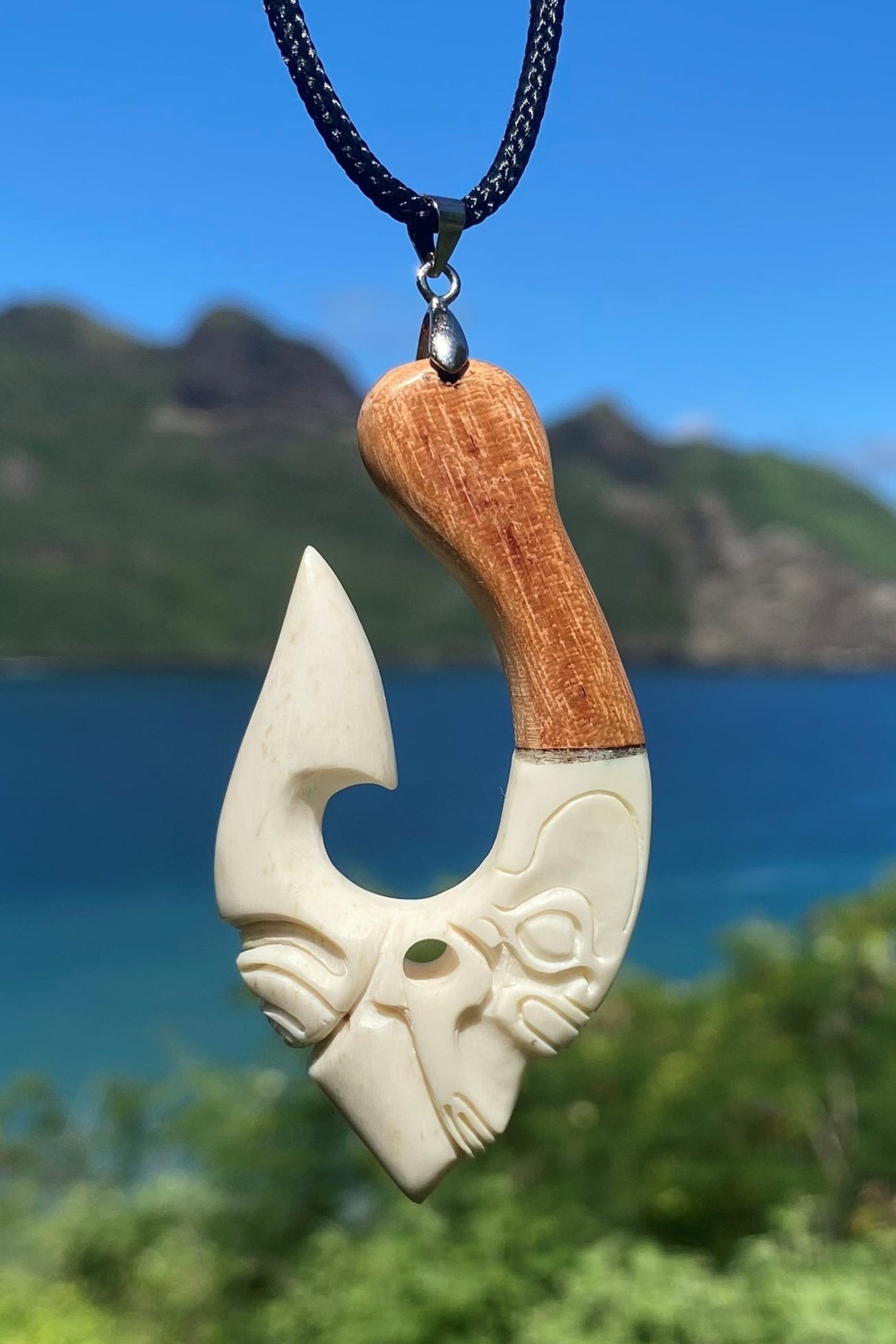 Tiki hook necklace