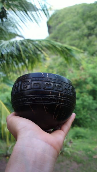 Carved coconut bowl_good vibes only_Nuku Hiva_Marquesas