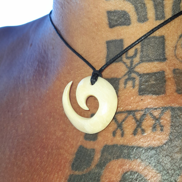 Marquesan spiral_koata_carved in bone_Nuku Hiva Island