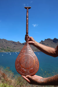 Marquesan art_carved canoe paddle_Nuku Hiva