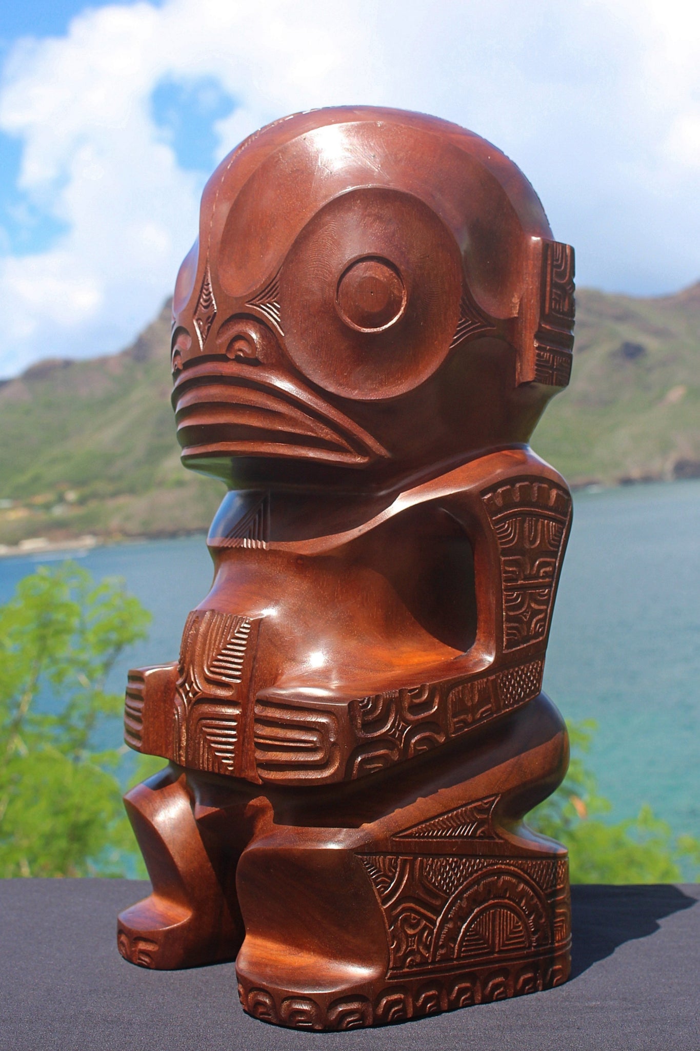Marquesan wooden sculpture_Tiki from Nuku Hiva Island_Marquesan art_tribal