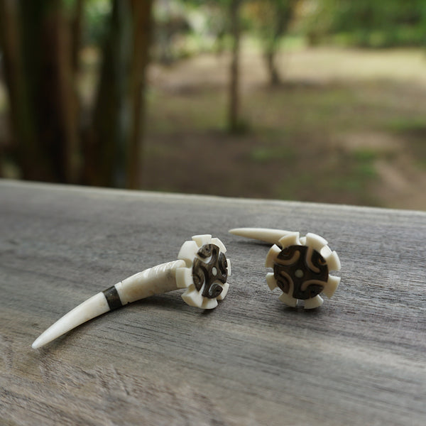 Marquesan bone earrings 