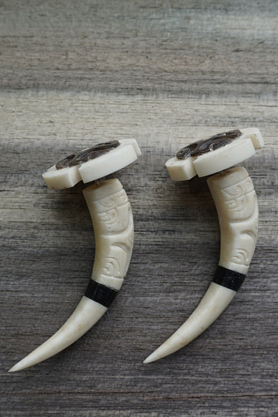 Marquesan horn earrings