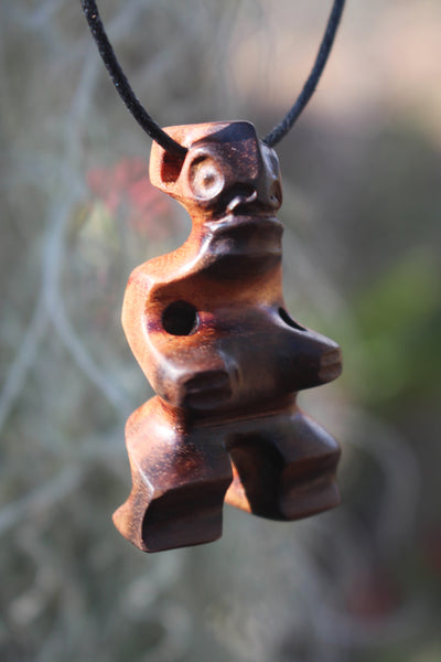 Marquesan Tiki necklace_wood carvings_jewelry