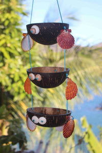 Fish family - coconut décor - Cannibal Art