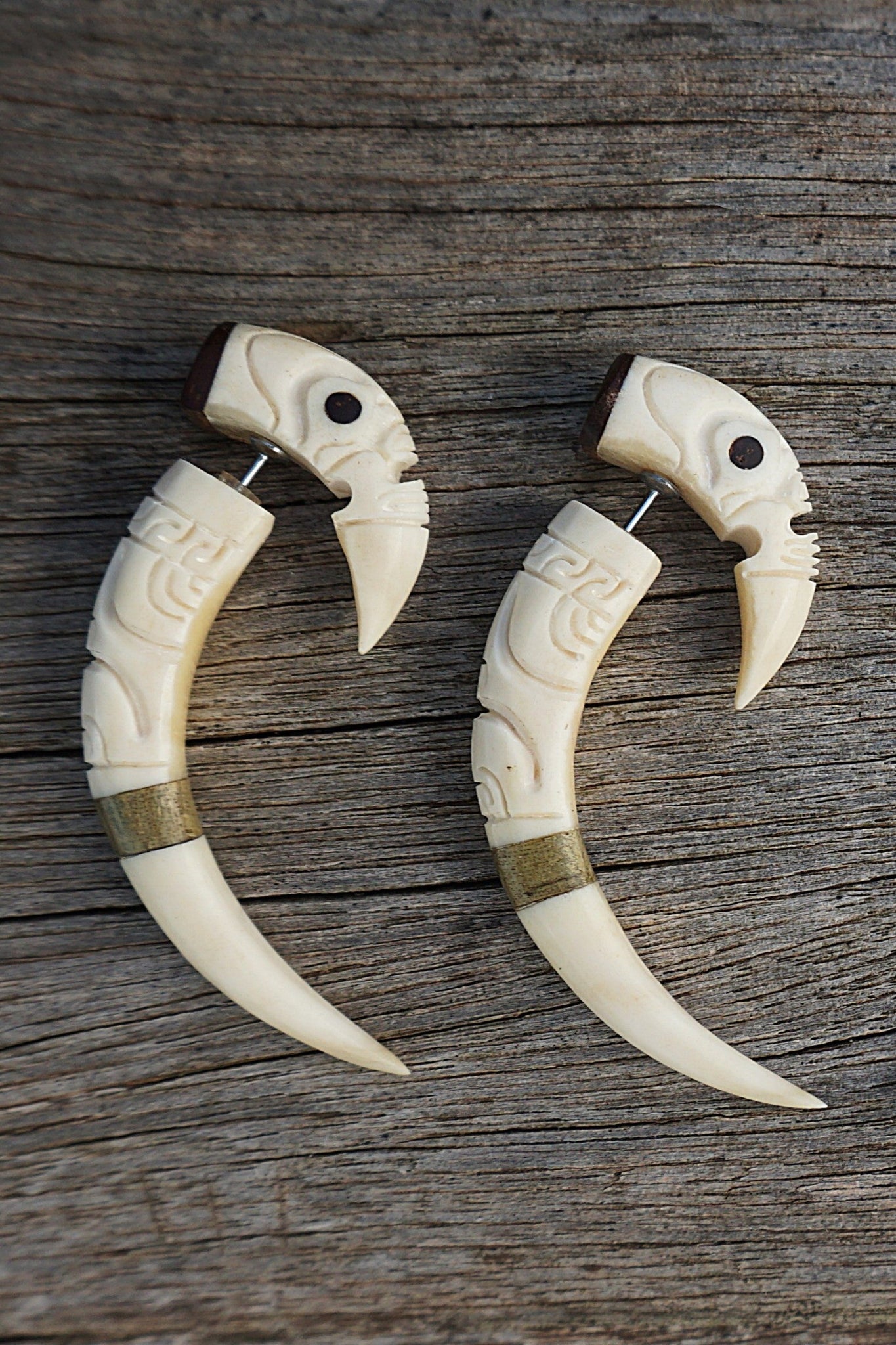 Marquesan bone earrings