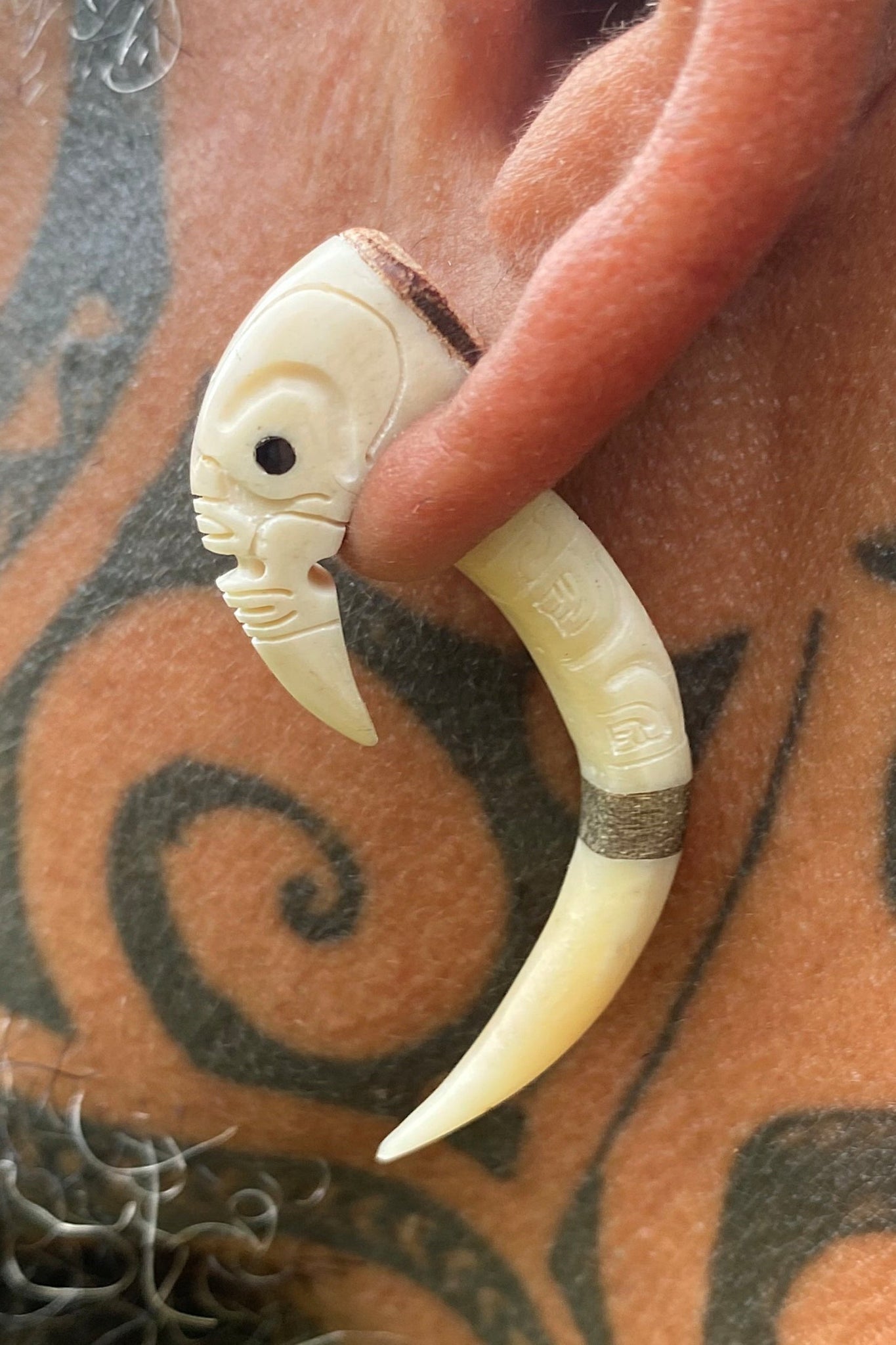 Marquesan tiki earrings
