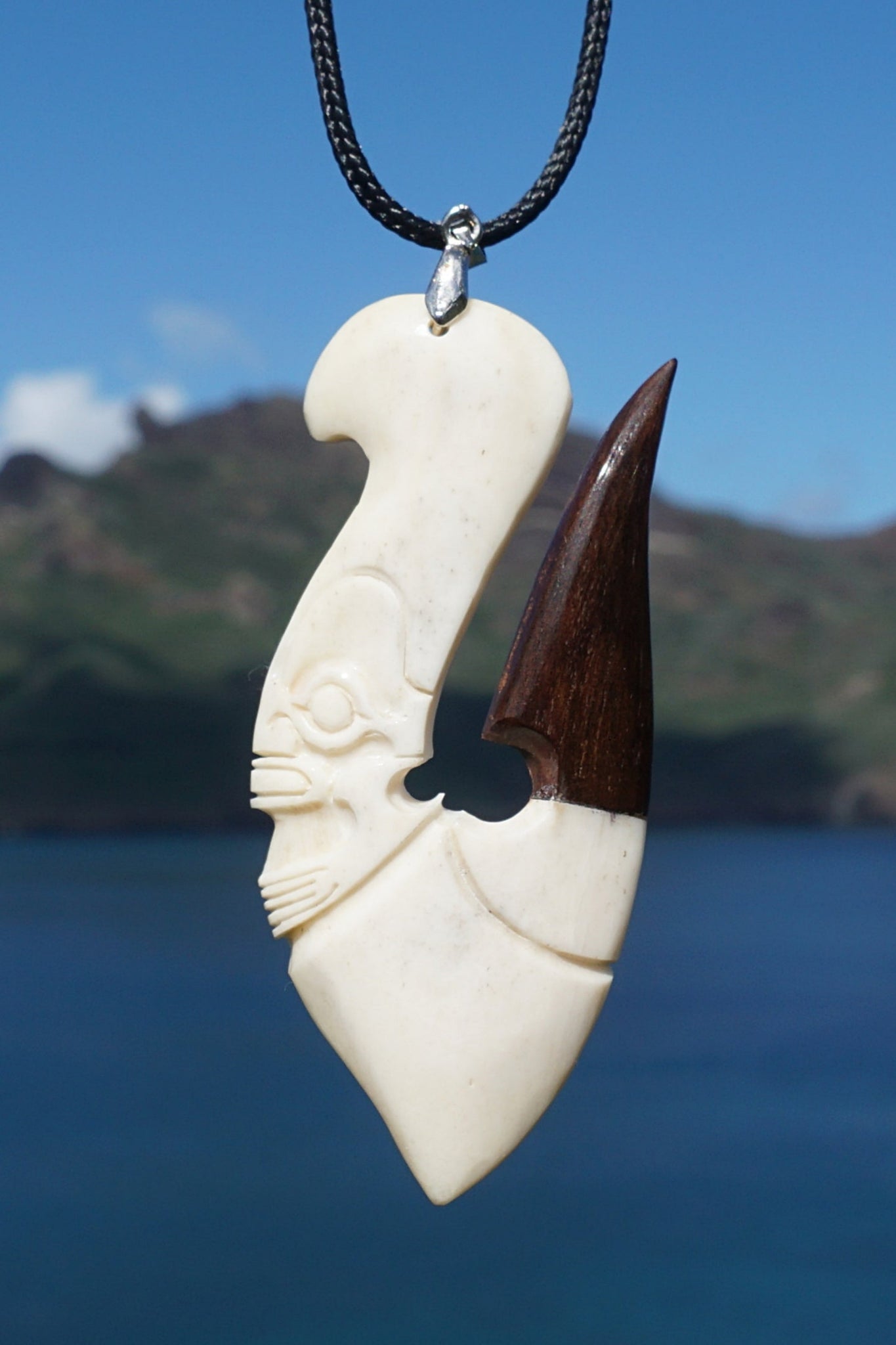 Tiki hook necklace