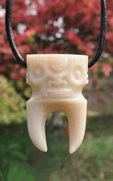 Marquesan Tiki Niho necklace carved in bone